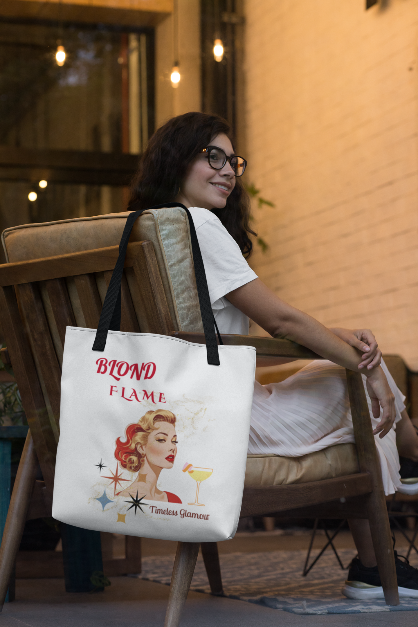 Tote bag Blond Flame